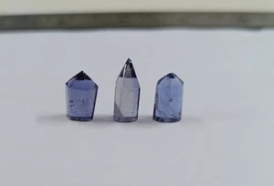 Lápices pequeños color azul iolita forma 3 piezas 9 quilates piedras preciosas naturales - Imagen 1 de 16