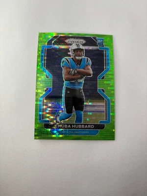 CHUBA HUBBARD 2021 Panini Prizm RC Neon Green Pulsar Rookie #355 PANTHERS - Image 1 of 2