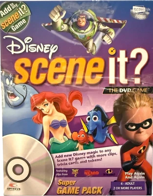 Disney Scene It DVD Game Movie Clips Sealed Cards & Game Pieces NEW OPEN BOX - Image 1 of 4