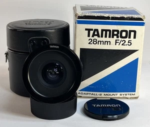 Tamron F2.5 28mm Adaptall-2  Minolta MD Mount SLR/Mirrorless Cameras W/ Case/Box - Picture 1 of 10