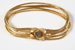 N53W15- Gold 750 18kt Armband mit Saphiren - Bild 1 von 12