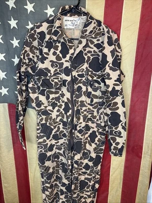 Винтажный охотничий комбинезон 1980-х с камуфляжным принтом Duck Bay комбинезон маленький B696 - Изображение 1 из 4