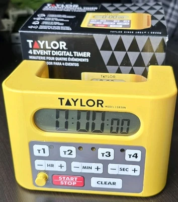 Taylor Precision 5839N Digital Timer, 4 Event Channel, 4.5' x 6.25'   - Image 1 of 3