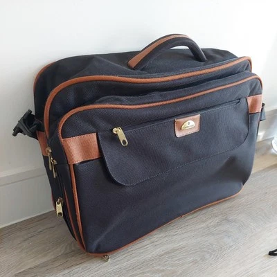 Samsonite Travel/Laptop Bag with Shoulder Strap, Black with Brown Details - Image 1 of 4