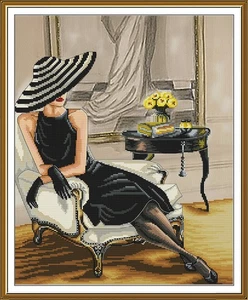 Gezähltes Kreuzstich-Set Zum Selbermachen unbedruckt Leinwand klassische Mode Stickerei 2368 - Bild 1 von 12