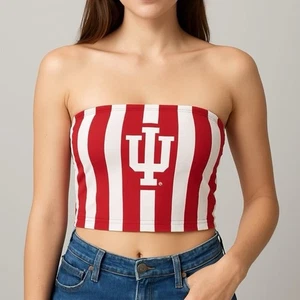 Indiana University IU Striped Cropped Tube Top - Bild 1 von 5
