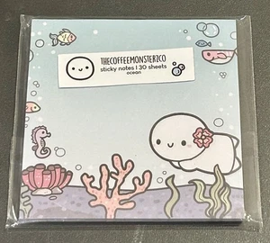New TCMC Ocean (30) Sticky Notes Notepad The Coffee Monsterz Co - Picture 1 of 2