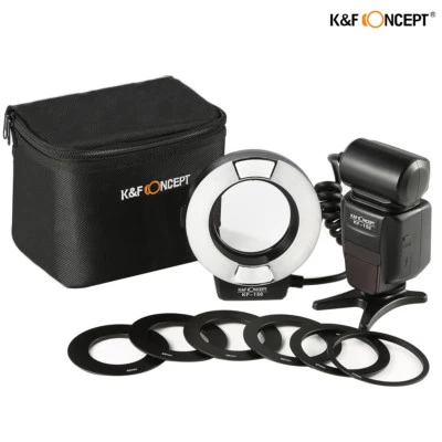 K&F Concept KF-150 E-TTL Macro Ring Flash Light Speedlite 6 Adapters for Canon - Image 1 of 4