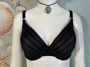 MAIDENFORM SELF EXPRESSIONS ONE FAB FIT DEMI TSHIRT BRA SZ 36D #05701 BLACK EUC - Picture 1 of 9