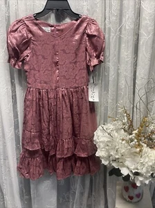 NWT Pippa & Julie girl's dress Mauve With Roses Size 12 SKU-A104 - Picture 1 of 7