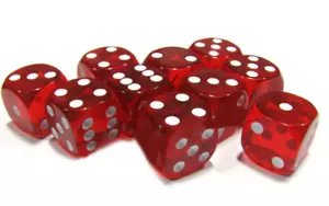 More details for 10 x large six sided red dice 19mm craps - free shipping