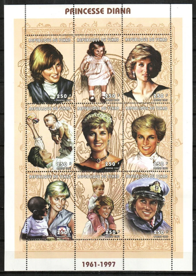 Sello Chad 749 - Princesa Diana Foto 1 de 1