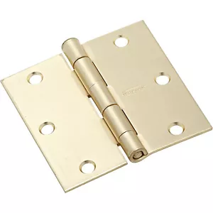 8PK National Hardware 3.5" x 3.5" Satin Brass Residential Door Hinges N176-628 - Picture 1 of 1