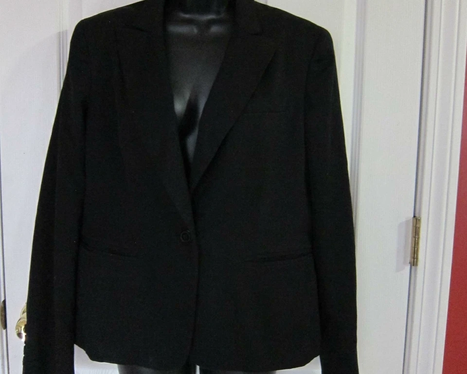 AK Anne Klein черный блейзер для женщин размер 10 подержанный слегка использовать - Изображение 1 из 1