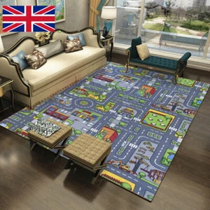 Children's Village Mat Kids Rugs Town Road Map Cars City Toy Rug Play 80 x 120cm - Picture 1 of 8