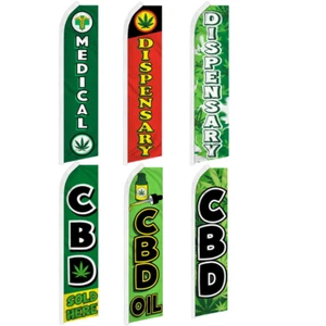 Dispensario Olio CBD Medico Mj Variazione Swooper Flutter Pubblicità Bandiere - Foto 1 di 9