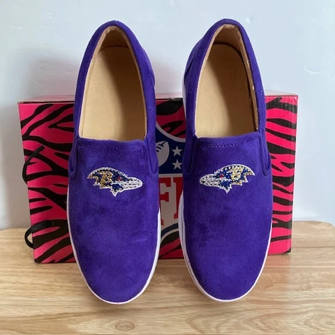 BALTIMORE RAVENS Cuce Shoes NFL Sparkle Logo Sneakers Shoes (Women's Size 8) Cover