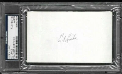 Ed Linke 1933-37 Washington Senators encased autograph on index card d.1988 - Image 1 of 2