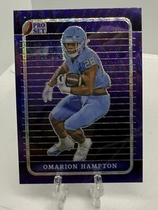 OMARION HAMPTON 2023 Leaf Pro Set PURPLE #5/5 NORTH CAROLINA RB Top Pick!! - Picture 1 of 5
