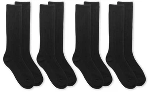 Jefferies Socks Girls Bamboo School Uniform Rib Pattern Dress Knee High Sock 4PK - Picture 1 of 12