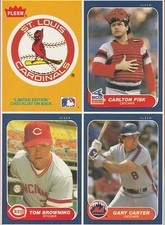 1986 Fleer Box Bottom Panel Gary Carter Carlton Fisk Tom Browning Mets Reds MLB