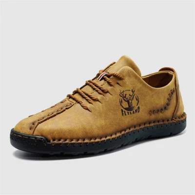 FLYLAND Para hombres Moda Tenis Informales Cuero Zapatos Hechos a Mano Chukka Vestido Botas Foto 1 de 4