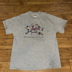 Vintage Y2K Meme T-Shirt Grey Large Donuts Police Humor 20x27 - Picture 1 of 8