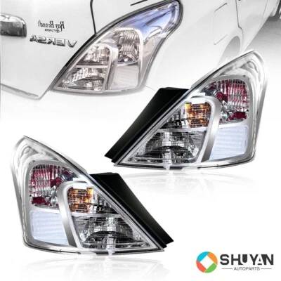 Luz trasera cromada blanca para Nissan Versa 2012-2019 izquierda+derecha con par de bombillas Foto 1 de 4