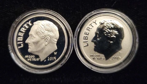 2015-W Proof & 2015-P Reverse Proof Dimes | Beautiful Gems | March of Dimes Cover
