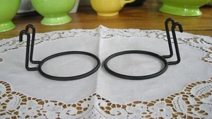 Black Wrought Iron Metal Cup Holders ~ Set of 2 ~ - Picture 1 of 5