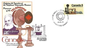 CANADA 1974 FIRST DAY COVER, PEDESTAL GALLUS FRAME AND CONTEMPRA TELEPHONES - Picture 1 of 1