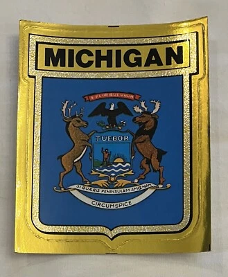 Michigan State Flag Medallion Sticker - Image 1 of 2