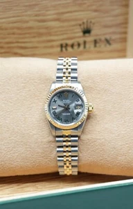 Ladies Steel & Gold Rolex Datejust 26mm 69173 Custom Wimbledon Numeral Dial - Picture 1 of 6