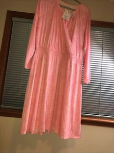 NWT XL XLARGE JODY Lularoe Dress PINK white Heathered - Picture 1 of 9