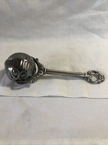 Schöner Vintage Silber Teller gepunzt Baby Rassel SPANIEN - Bild 1 von 15