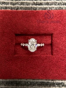 1.50Ct Oval Cut Lab Diamond Solitaire Engagement Ring 10K White Gold VS1/E IGI - Picture 1 of 9