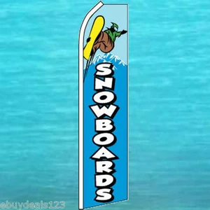 SNOWBOARDS SWOOPER FLAG Tall Flutter Feather Vertical Advertising Sign Banner - Picture 1 of 5