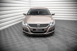 Labio de alerón Cup enfoque frontal V.3 para VW Passat CC negro brillante - Imagen 1 de 7