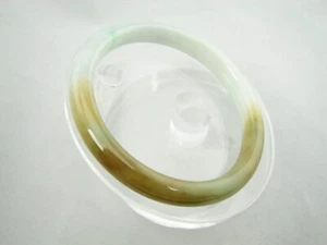 Brazalete Eternidad Redondo Jade Variegado Blanco Natural Genuino 54 mm #G374 - Imagen 1 de 6