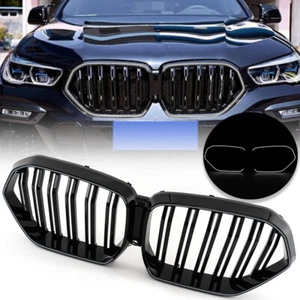 Gloss Black Front Bumper Grille Grill LED Light For BMW X6 G06 2019-2023 PRE LCL - Bild 1 von 12