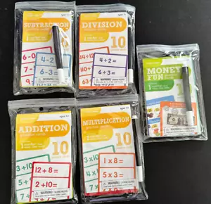 Money Addition Division Multiplication Flash Cards And Wipe Clean Cards SEE PICS - Picture 1 of 8