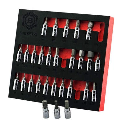 Hex, Torx And Spline Bit Socket Set- 28 Pieces, 1/4" Drive From Britool Hallmark - Image 1 of 4