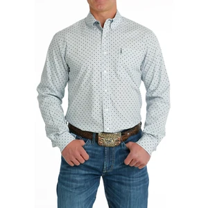 Cinch Men's Light Blue Diamond Print Button Down Shirt MTW1347092 - Picture 1 of 10