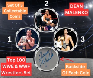 DEAN MALENKO - TOP 100 WWE & WWF WRESTLERS SET - COIN SET - SIGNED - Picture 1 of 2