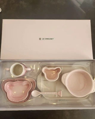 Le Creuset Baby Tableware 7 Set Coastal Pink Plate Stoneware with box - Image 1 of 4