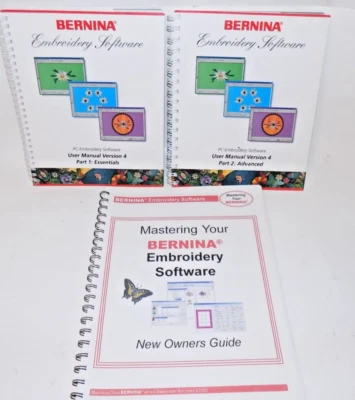 Set of 3 Manuals Bernina Embroidery Version 4  2 User manual 1 New Owners Guide - Image 1 of 4