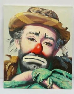 Clown Painting Rusty Rust EMMETT KELLY Oil Canvas 1982 232/250 24" x 20" - Picture 1 of 12