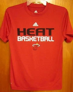 MIAMI HEAT youth med T shirt basketball Adidas athletic tee size 10-12 polyester - Picture 1 of 1