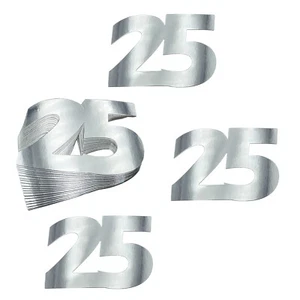 25x Zahlen Konfetti XXL Zahl 25 glänzend Streu Deko Geburtstag Silberhochzeit - Bild 1 von 1