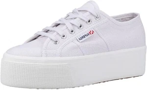 Superga 2790 Flatform Light Grey White Womens Canvas Trainers - Picture 1 of 4
